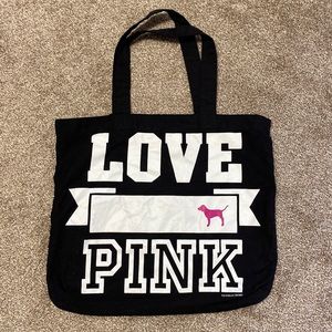 PINK Victoria’s Secret LOVE PINK Black tote bag